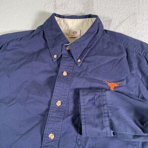 Texas Longhorns Shirt Mens L Blue Button Down NCAA Football Cotton University